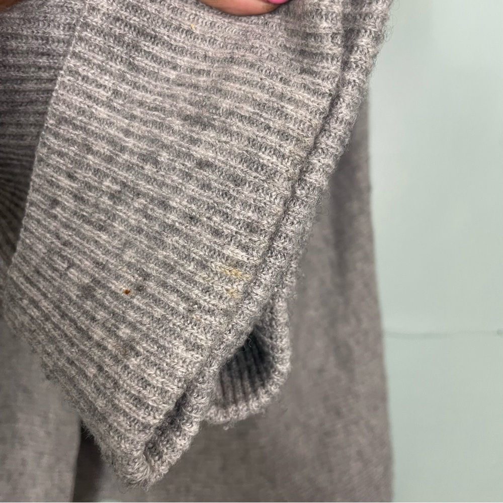 Vince Drape Front Wool Cashmere Cardigan Open Front‎ Gray Women Small Ribbed - Picture 11 of 11